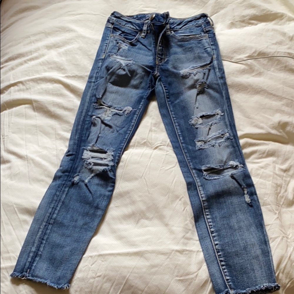 American Eagle ripped jeggings